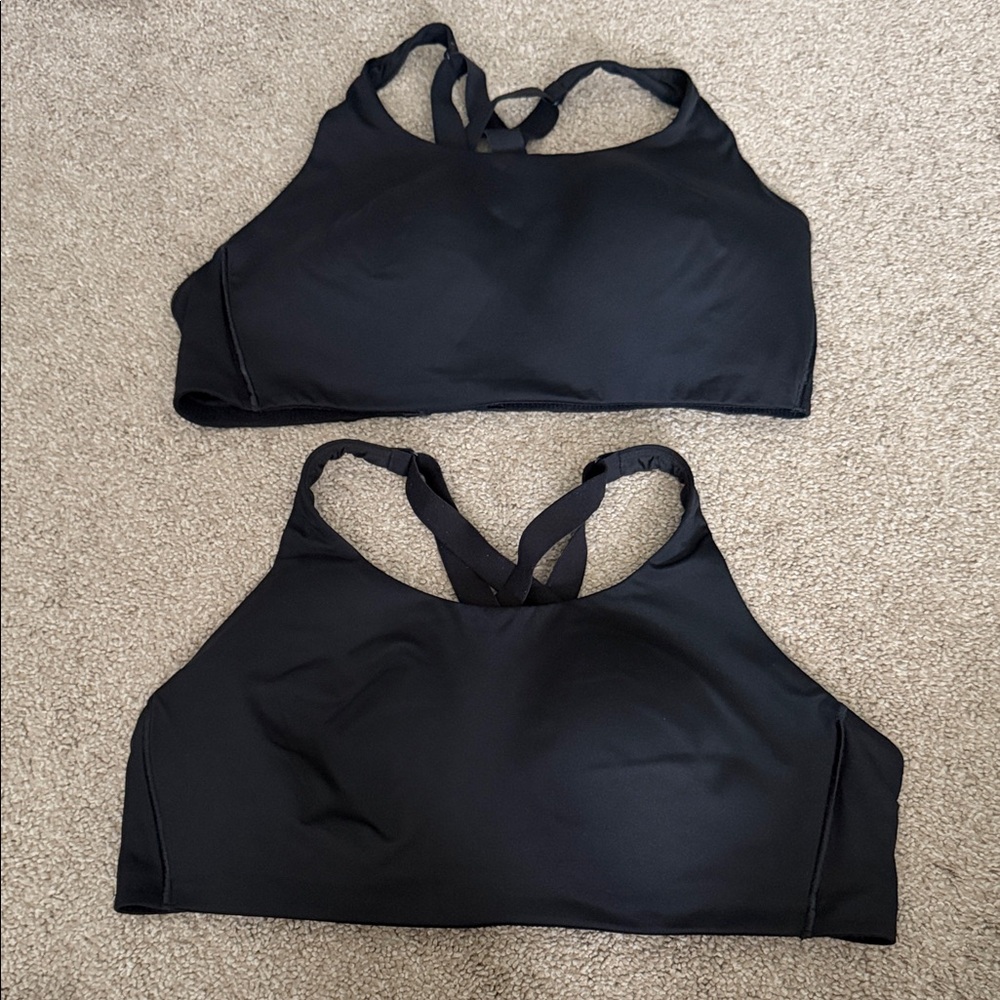 lululemon athletica Black High impact Crossback Sports Bra Duo